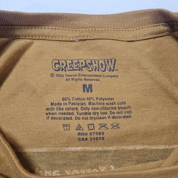 Creepshow T-Shirt Mens Halloween Horror Fall Mustard Color Retro Inspired Tee - Picture 2 of 8